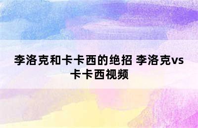 李洛克和卡卡西的绝招 李洛克vs卡卡西视频